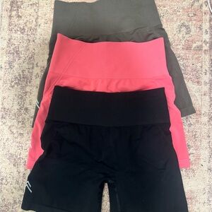 Women's Black, Deep Taupe Velvet Pink Shorts